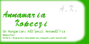 annamaria kopeczi business card